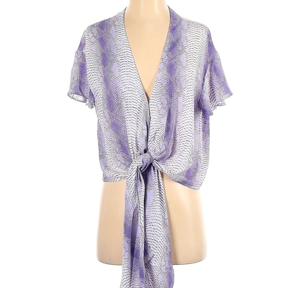 Buddy Love Purple Snakeskin Tie Top - Picture 2 of 3